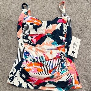 Hapari Multicolor Abstract Print Tankini Top